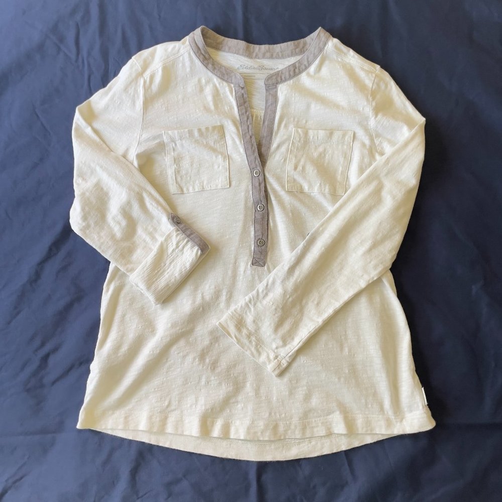 Eddie Bauer Slub Quarter-Sleeve Shirt